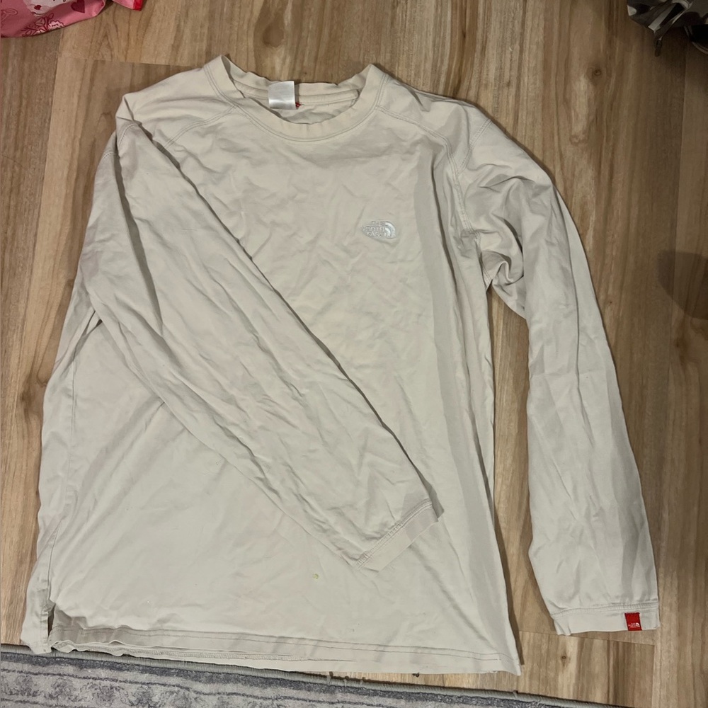 Men’s The North Face Cream Long Sleeve Shirt